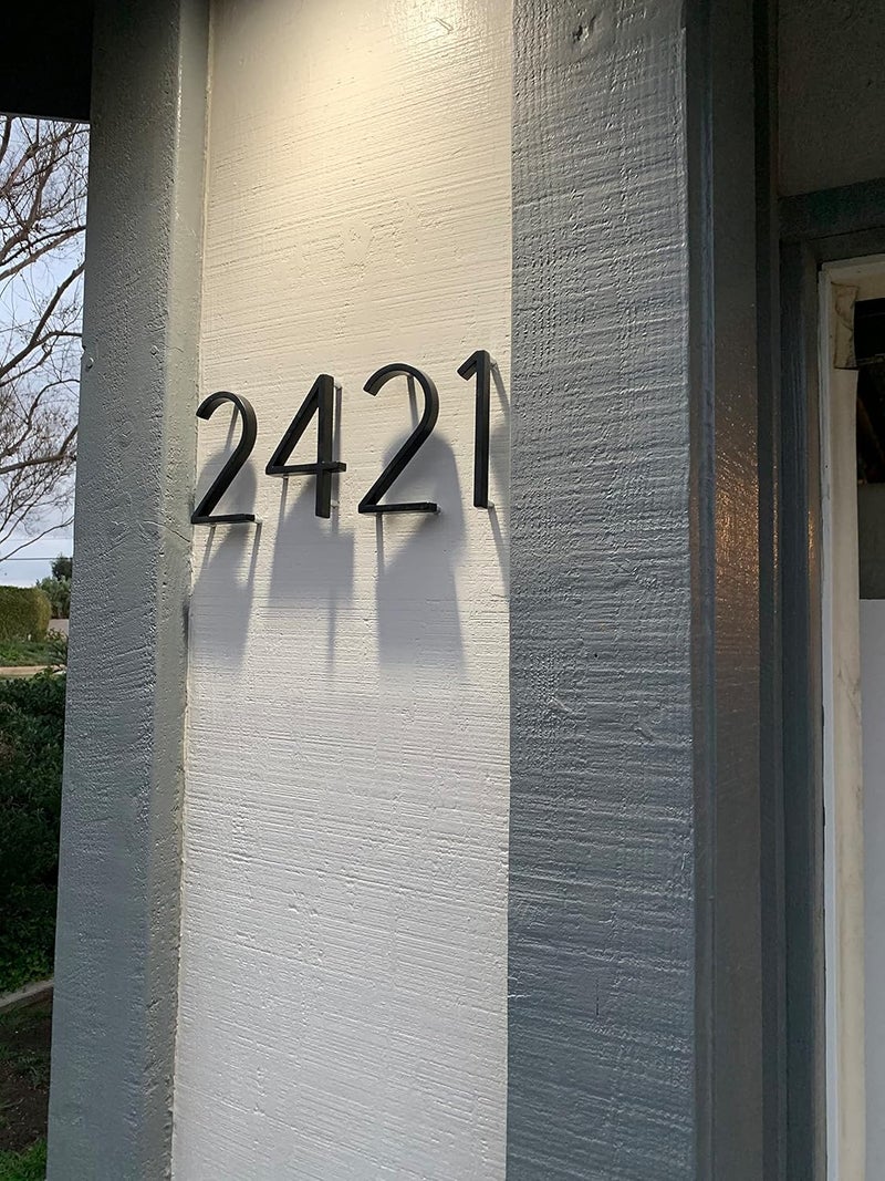 BVNUD 6 Inch Stainless Steel Floating House Number, Metal Modern House Numbers, for Outdoor Mailbox Yard Home Wall DoorGarage Gate with Nail Kit, Coated Black, 911 Visibility Signage - Image 5